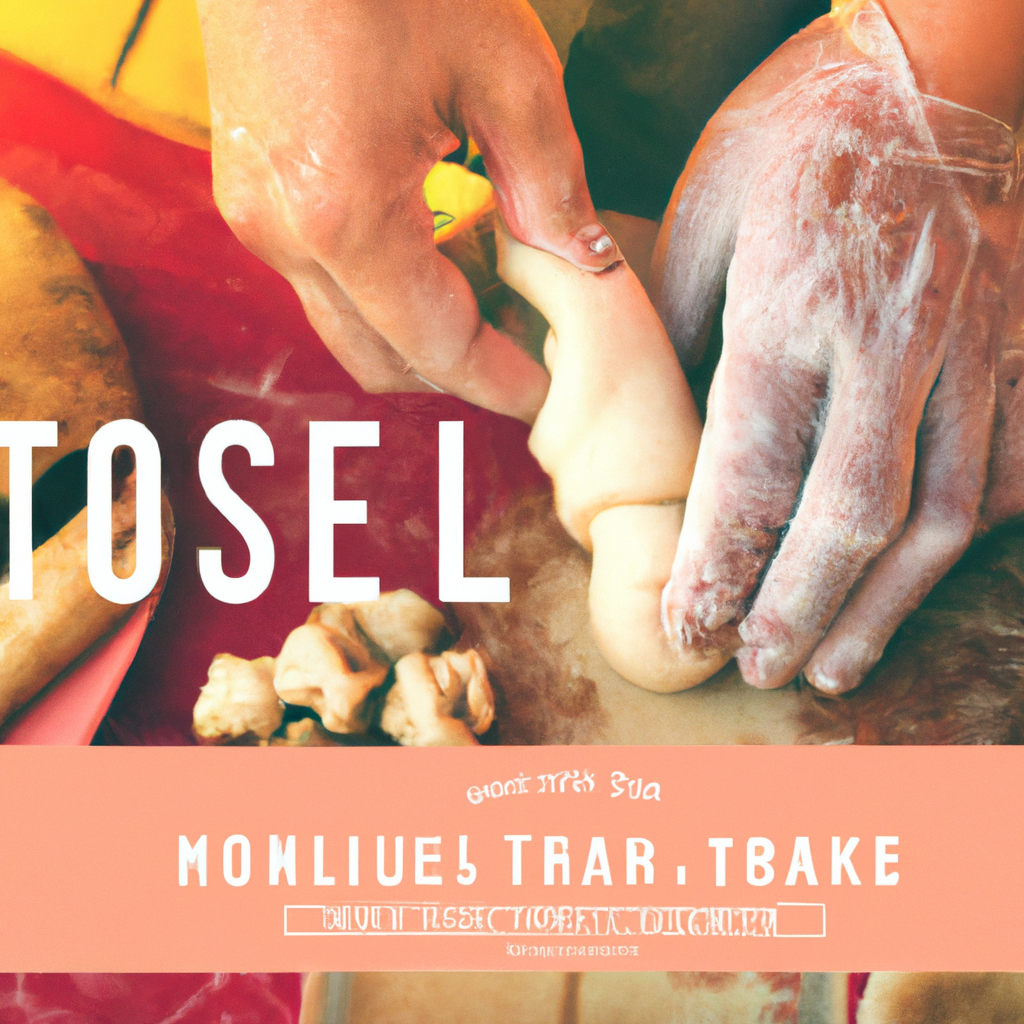 A close-up of hands shaping dough at a street stall